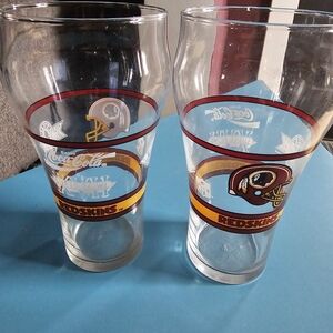 Coca Cola Redskins Glass Set - Red and Gold